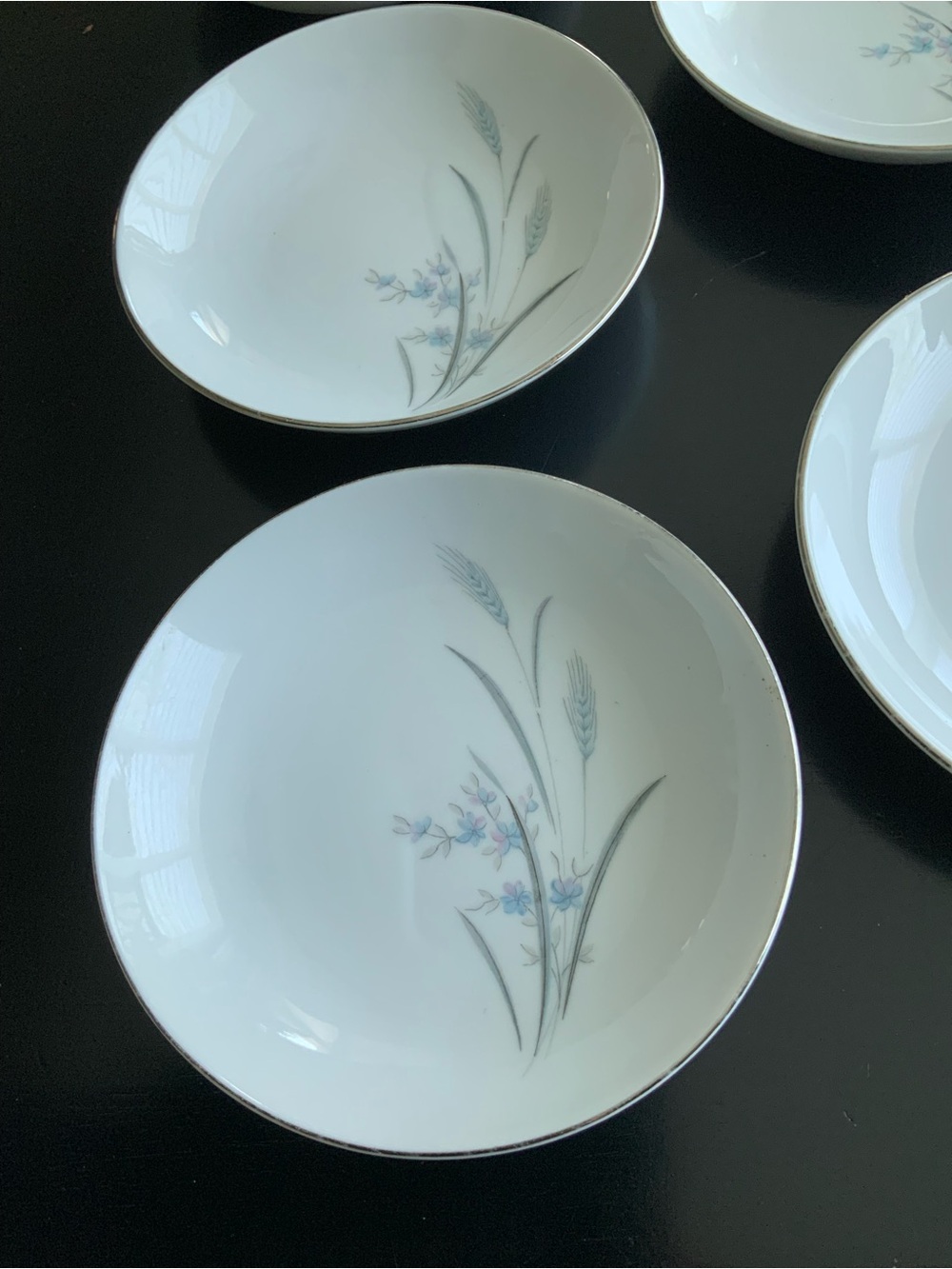 Castlecourt Fine China Wheat Harvest Japan 6 Fruit bowls Berry Blue - Picture 2 of 5